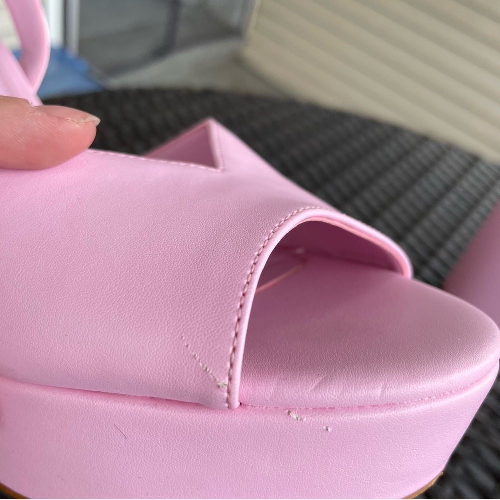 Marc Fisher Pink Dercy Peep Toe Platform Heels Size 10 - Picture 7 of 16